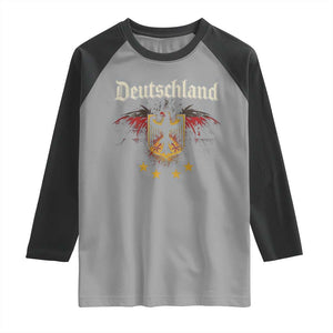 Deutschland German Heritage Pride Raglan Shirt Bundesadler Coat of Arms Star TS11 Sport Gray Black Print Your Wear