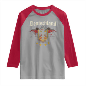 Deutschland German Heritage Pride Raglan Shirt Bundesadler Coat of Arms Star TS11 Sport Gray Red Print Your Wear