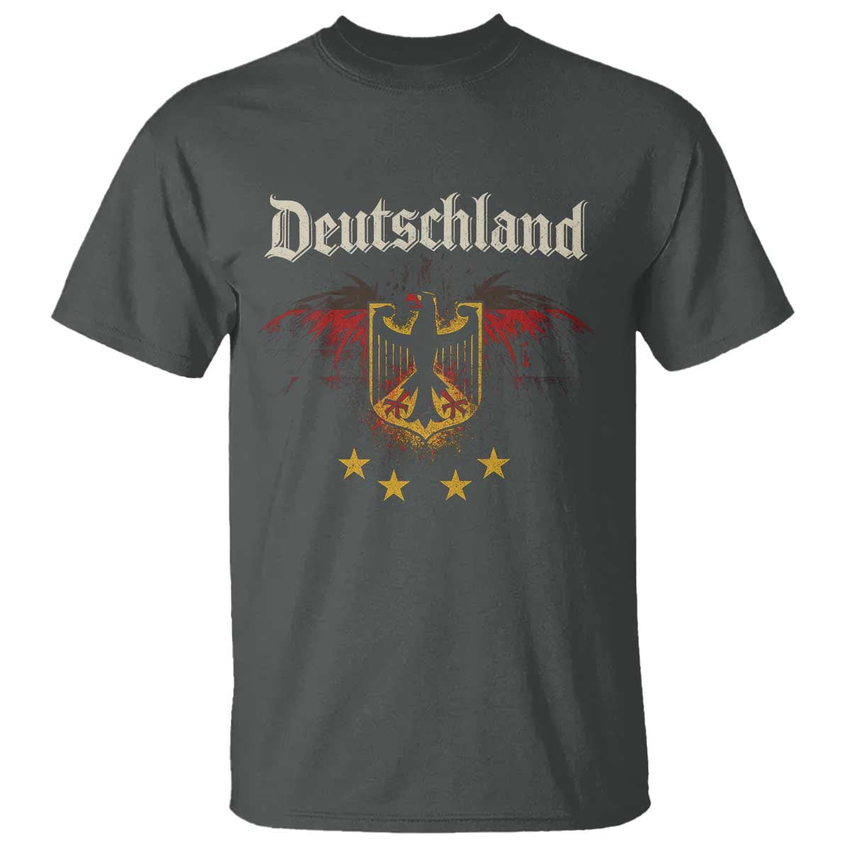 Deutschland German Heritage Pride T Shirt Bundesadler Coat of Arms Star TS11 Dark Heather Print Your Wear