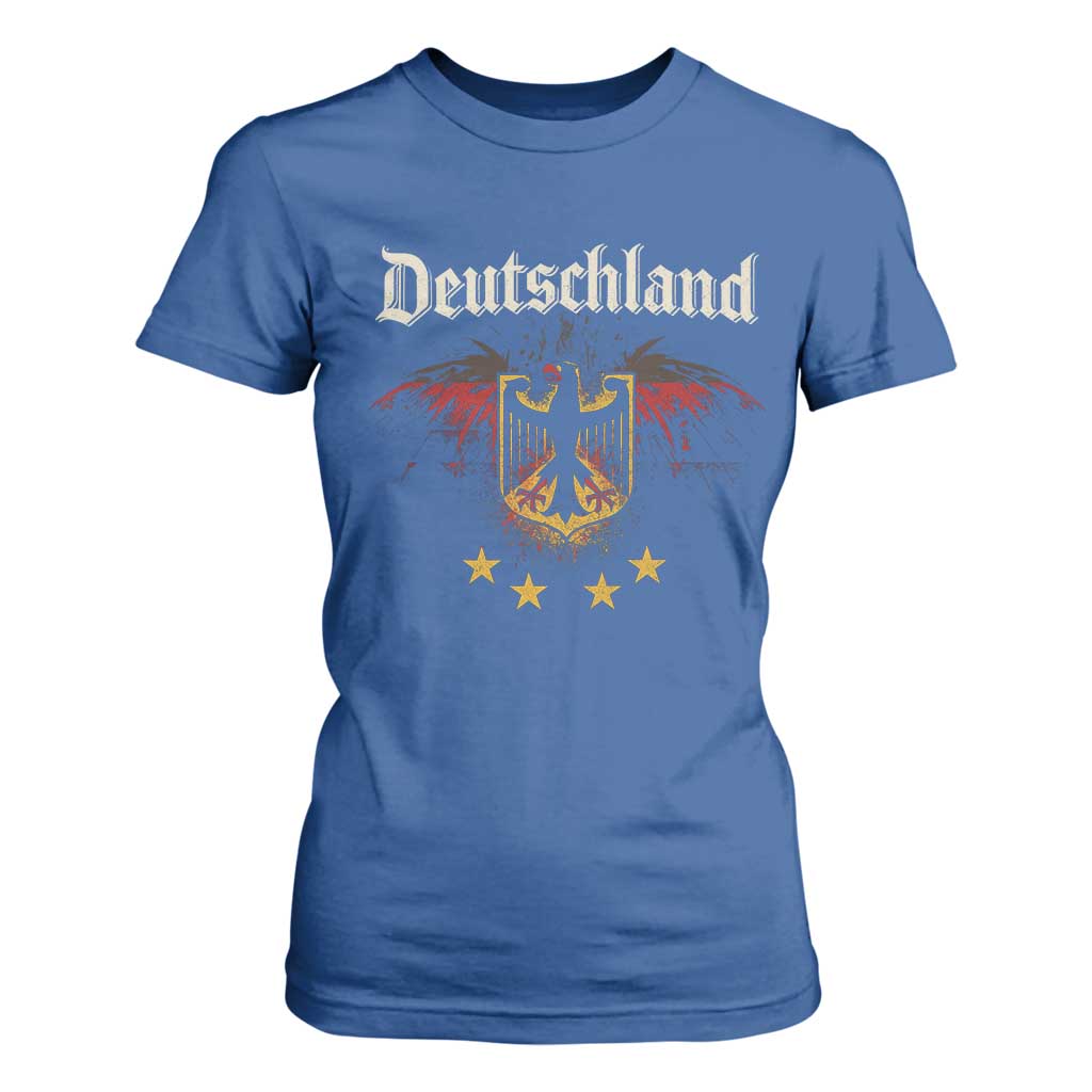 Deutschland German Heritage Pride T Shirt For Women Bundesadler Coat of Arms Star TS11 Royal Blue Print Your Wear
