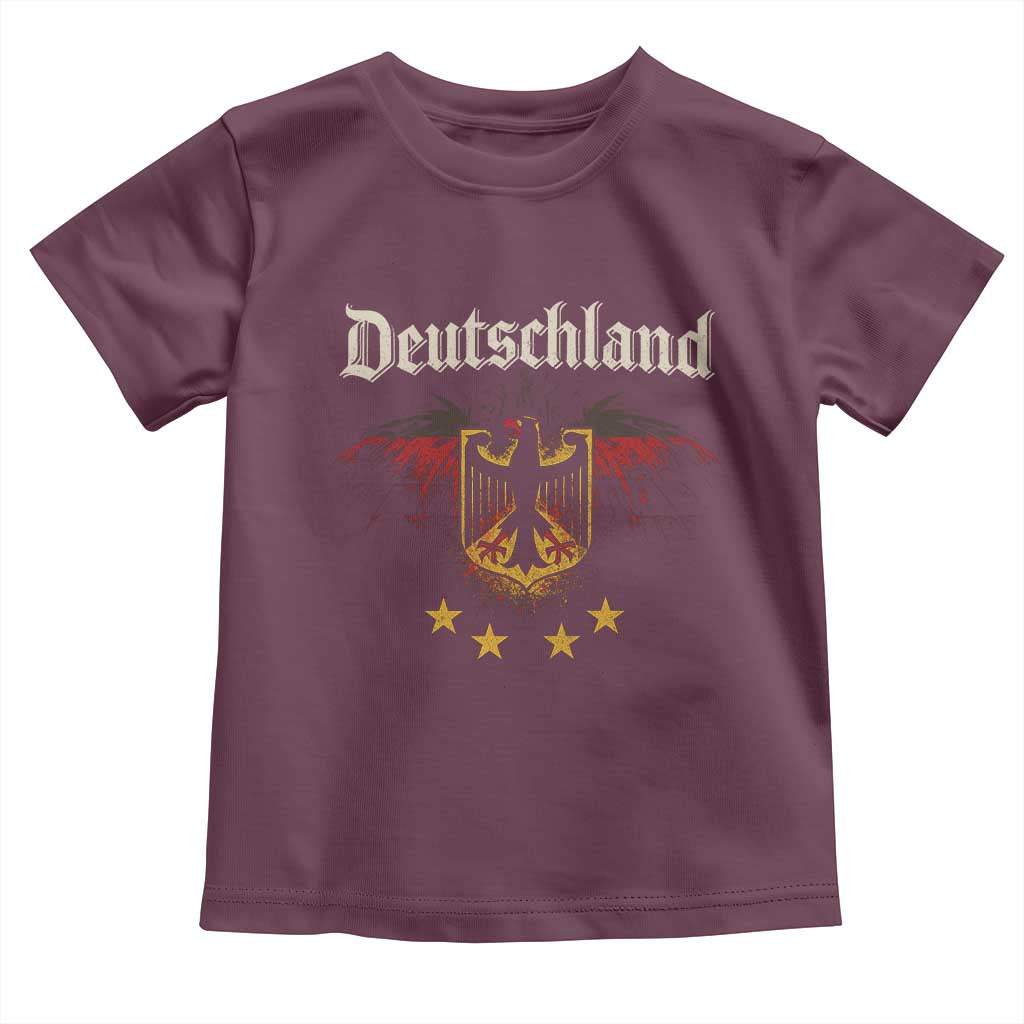 Deutschland German Heritage Pride Toddler T Shirt Bundesadler Coat of Arms Star TS11 Maroon Print Your Wear
