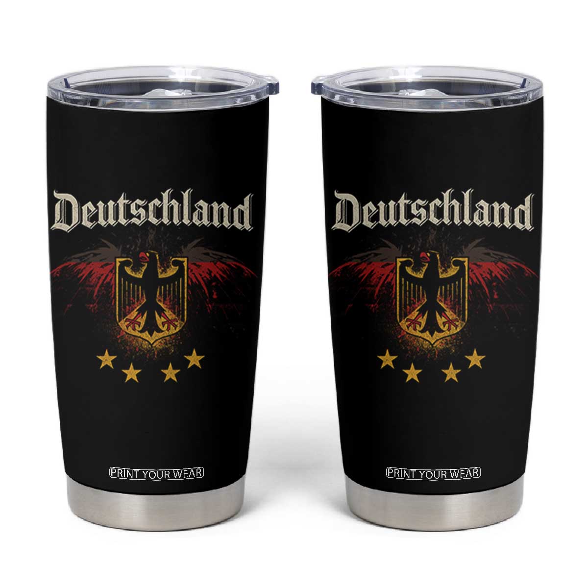 Deutschland German Heritage Pride Tumbler Cup Bundesadler Coat of Arms Star TS11 Black Print Your Wear