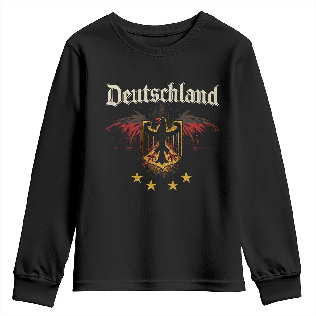 Deutschland German Heritage Pride Youth Sweatshirt Bundesadler Coat of Arms Star TS11 Black Print Your Wear