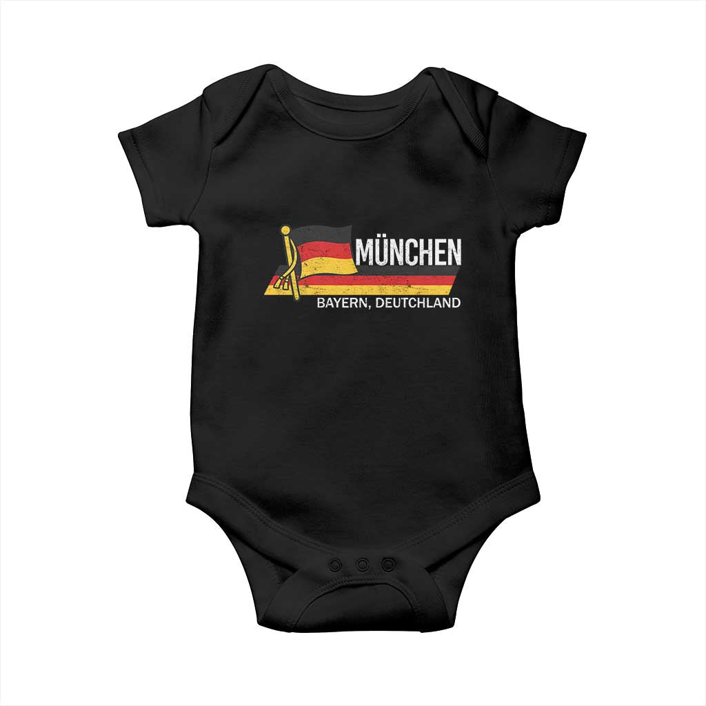Munchen Bayern German Heritage Pride Germany Flag Baby Onesie TS11 Black Print Your Wear