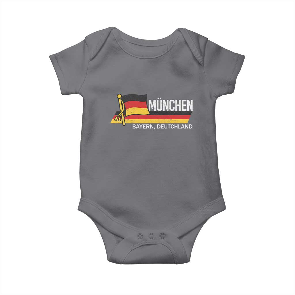 Munchen Bayern German Heritage Pride Germany Flag Baby Onesie TS11 Charcoal Print Your Wear