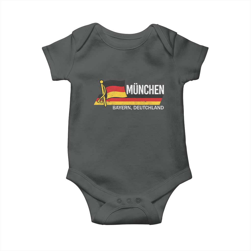 Munchen Bayern German Heritage Pride Germany Flag Baby Onesie TS11 Dark Heather Print Your Wear