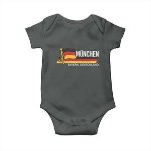 Munchen Bayern German Heritage Pride Germany Flag Baby Onesie TS11 Dark Heather Print Your Wear