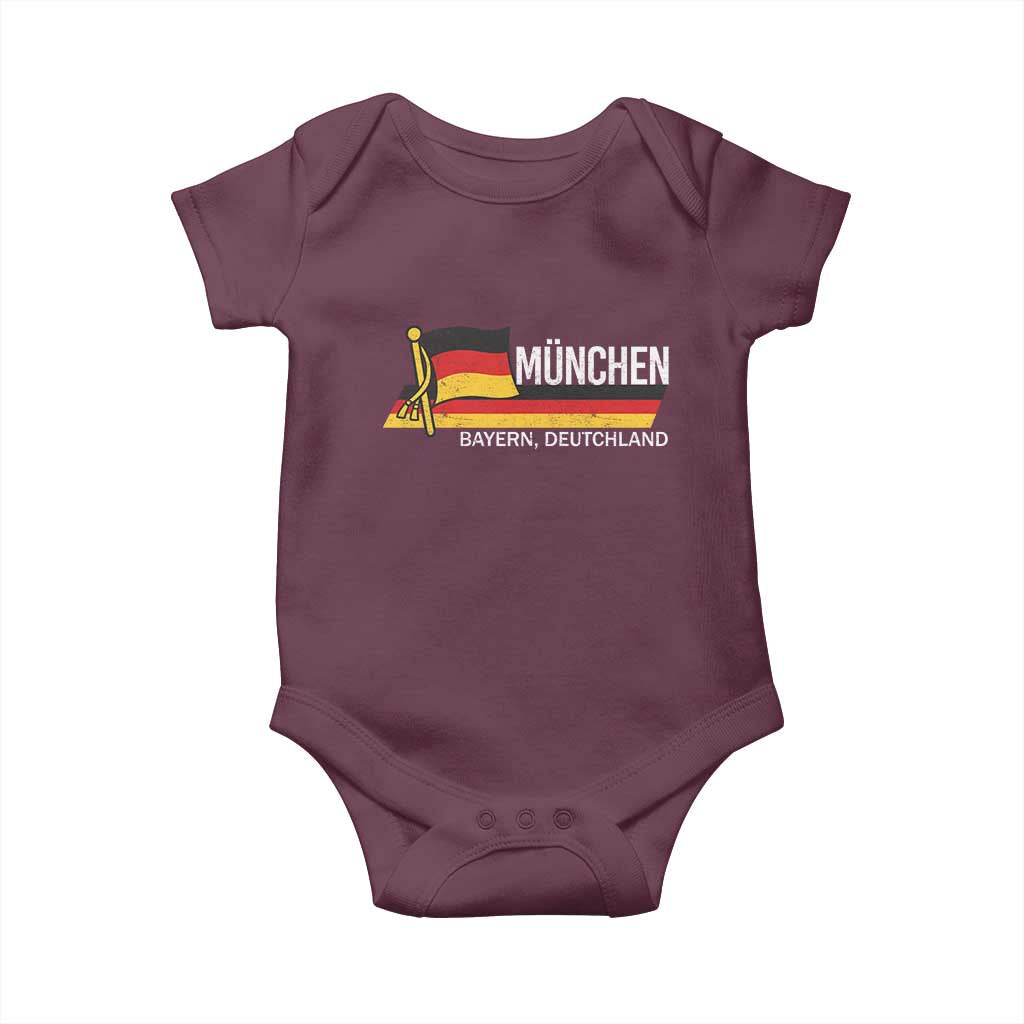 Munchen Bayern German Heritage Pride Germany Flag Baby Onesie TS11 Maroon Print Your Wear