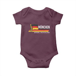 Munchen Bayern German Heritage Pride Germany Flag Baby Onesie TS11 Maroon Print Your Wear