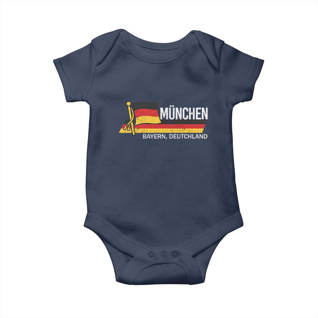 Munchen Bayern German Heritage Pride Germany Flag Baby Onesie TS11 Navy Print Your Wear