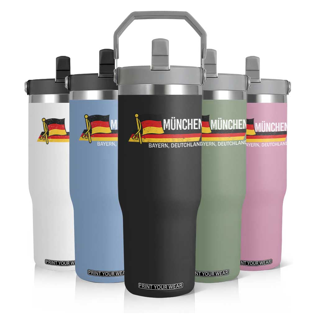 Munchen Bayern German Heritage Pride Germany Flag Flip Straw Tumbler TS11 Print Your Wear