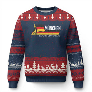 Munchen Bayern German Heritage Pride Germany Flag Ugly Christmas Sweater - Print Your Wear