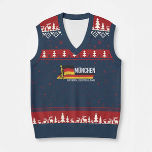 Munchen Bayern German Heritage Pride Germany Flag V-Neck Knit Sweater Vest TS11 Navy Red Print Your Wear