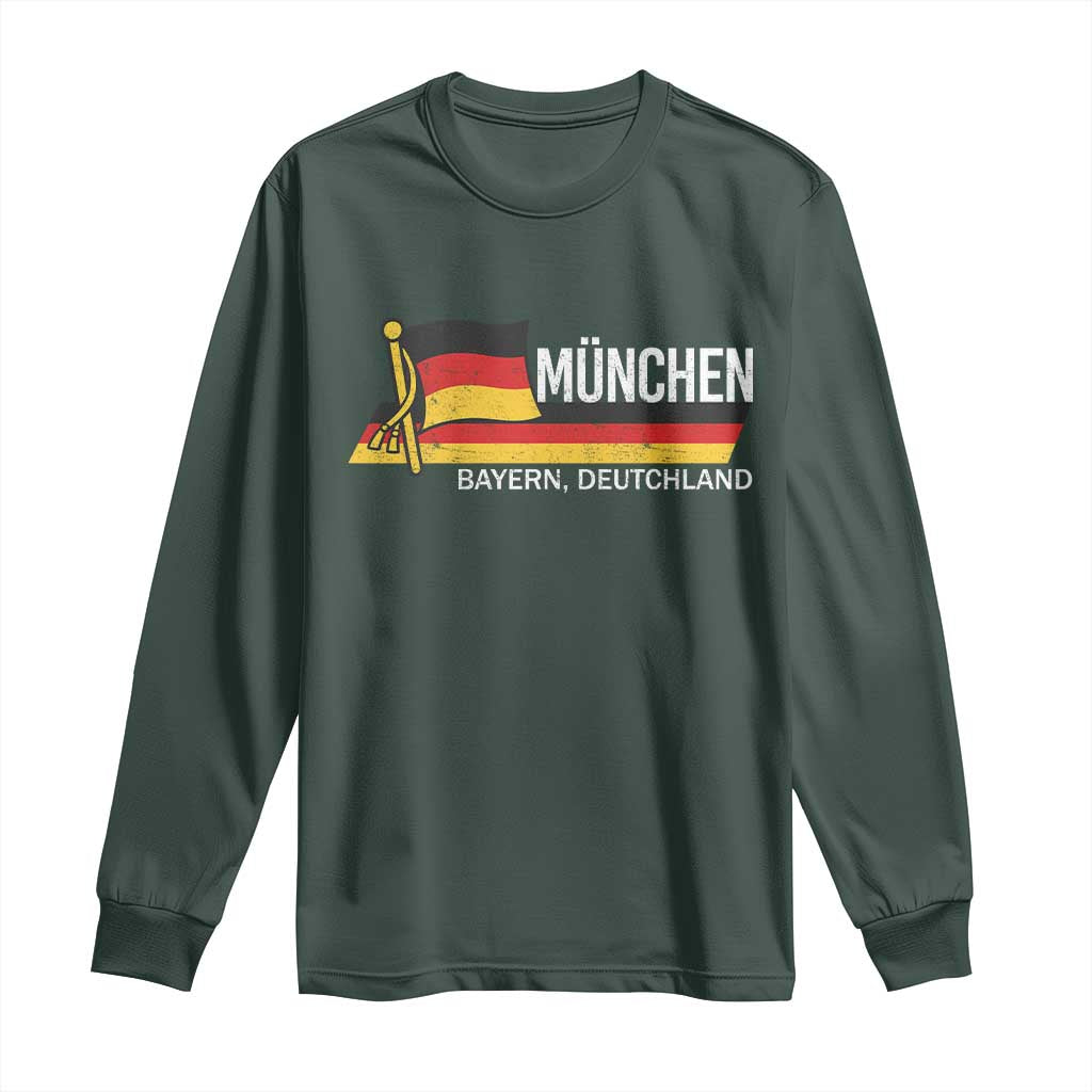 Munchen Bayern German Heritage Pride Germany Flag Long Sleeve Shirt TS11 Dark Forest Green Print Your Wear