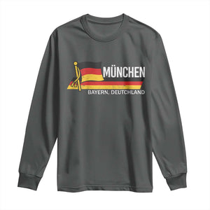 Munchen Bayern German Heritage Pride Germany Flag Long Sleeve Shirt TS11 Dark Heather Print Your Wear