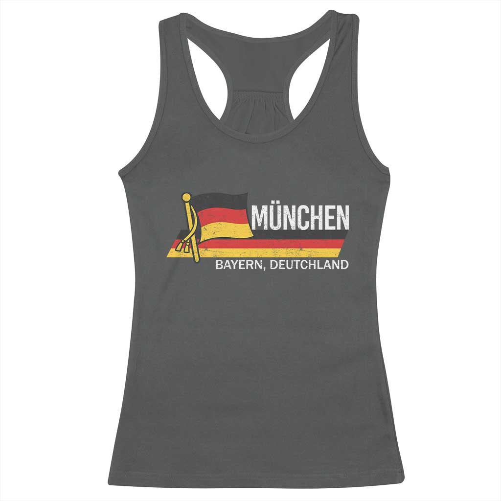 Munchen Bayern German Heritage Pride Germany Flag Racerback Tank Top TS11 Dark Heather Print Your Wear