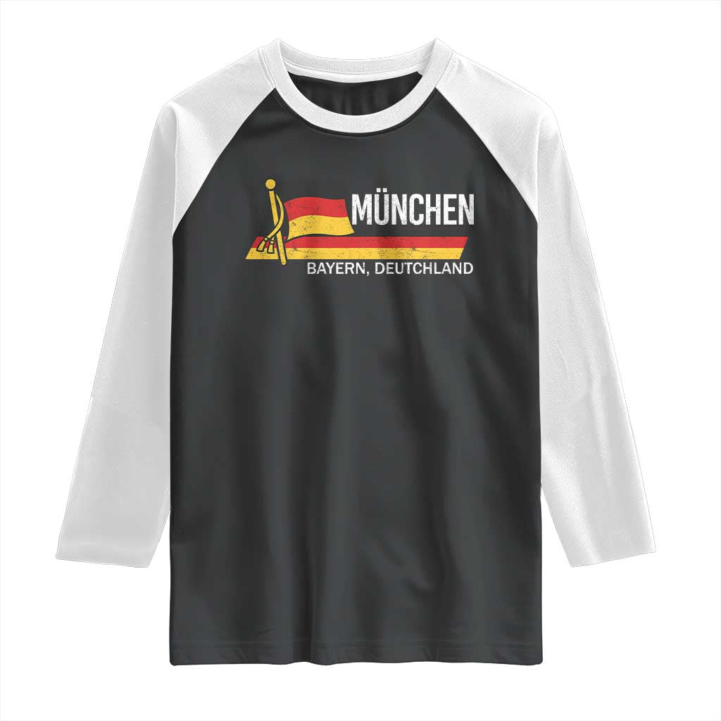 Munchen Bayern German Heritage Pride Germany Flag Raglan Shirt TS11 Black White Print Your Wear