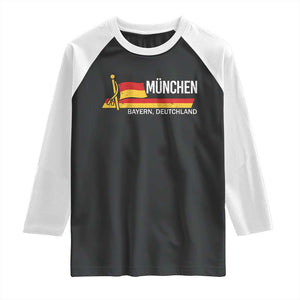 Munchen Bayern German Heritage Pride Germany Flag Raglan Shirt TS11 Black White Print Your Wear