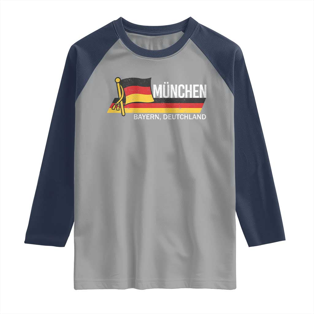 Munchen Bayern German Heritage Pride Germany Flag Raglan Shirt TS11 Sport Gray Navy Print Your Wear