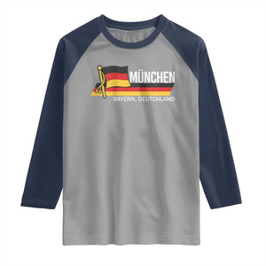 Munchen Bayern German Heritage Pride Germany Flag Raglan Shirt TS11 Sport Gray Navy Print Your Wear