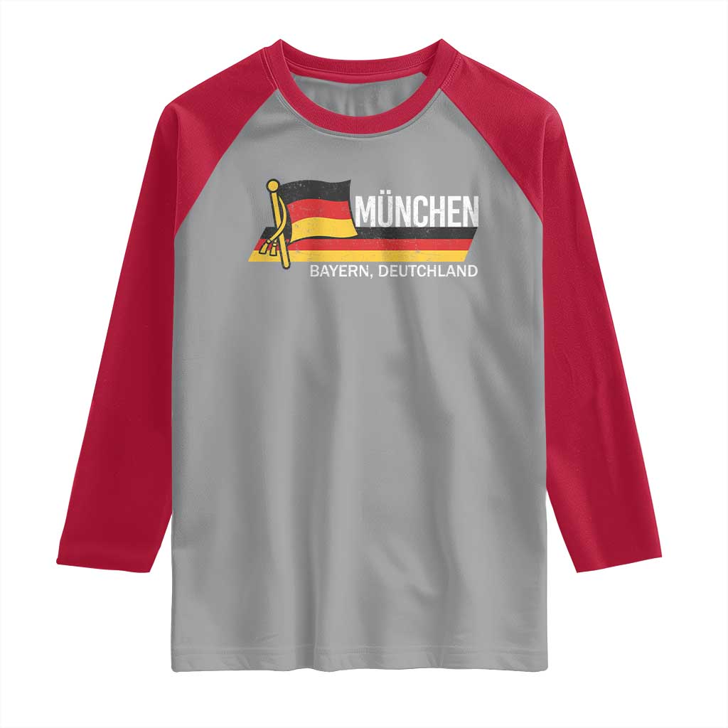 Munchen Bayern German Heritage Pride Germany Flag Raglan Shirt TS11 Sport Gray Red Print Your Wear