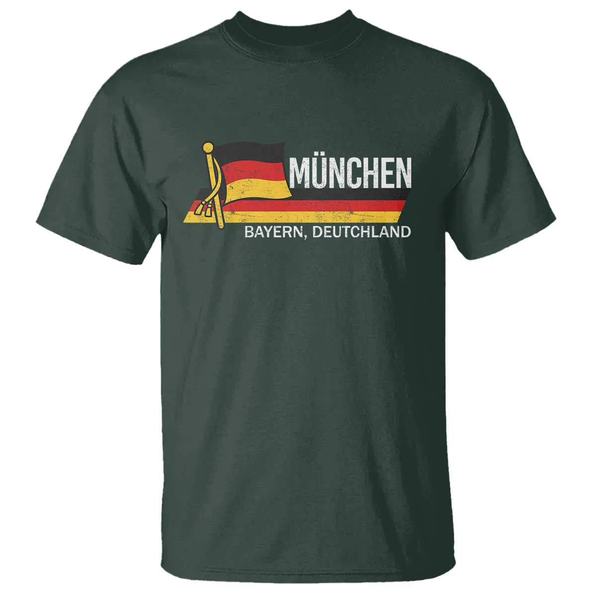 Munchen Bayern German Heritage Pride Germany Flag T Shirt TS11 Dark Forest Green Print Your Wear