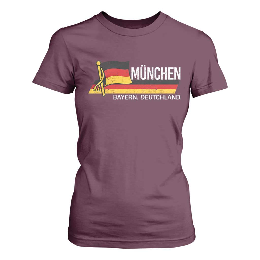 Munchen Bayern German Heritage Pride Germany Flag T Shirt For Women TS11 Maroon Print Your Wear