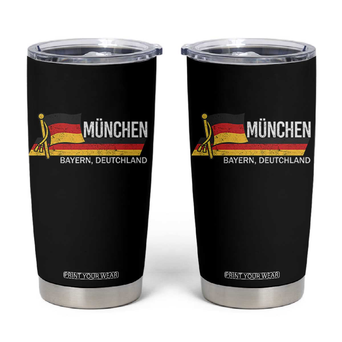 Munchen Bayern German Heritage Pride Germany Flag Tumbler Cup TS11 Black Print Your Wear