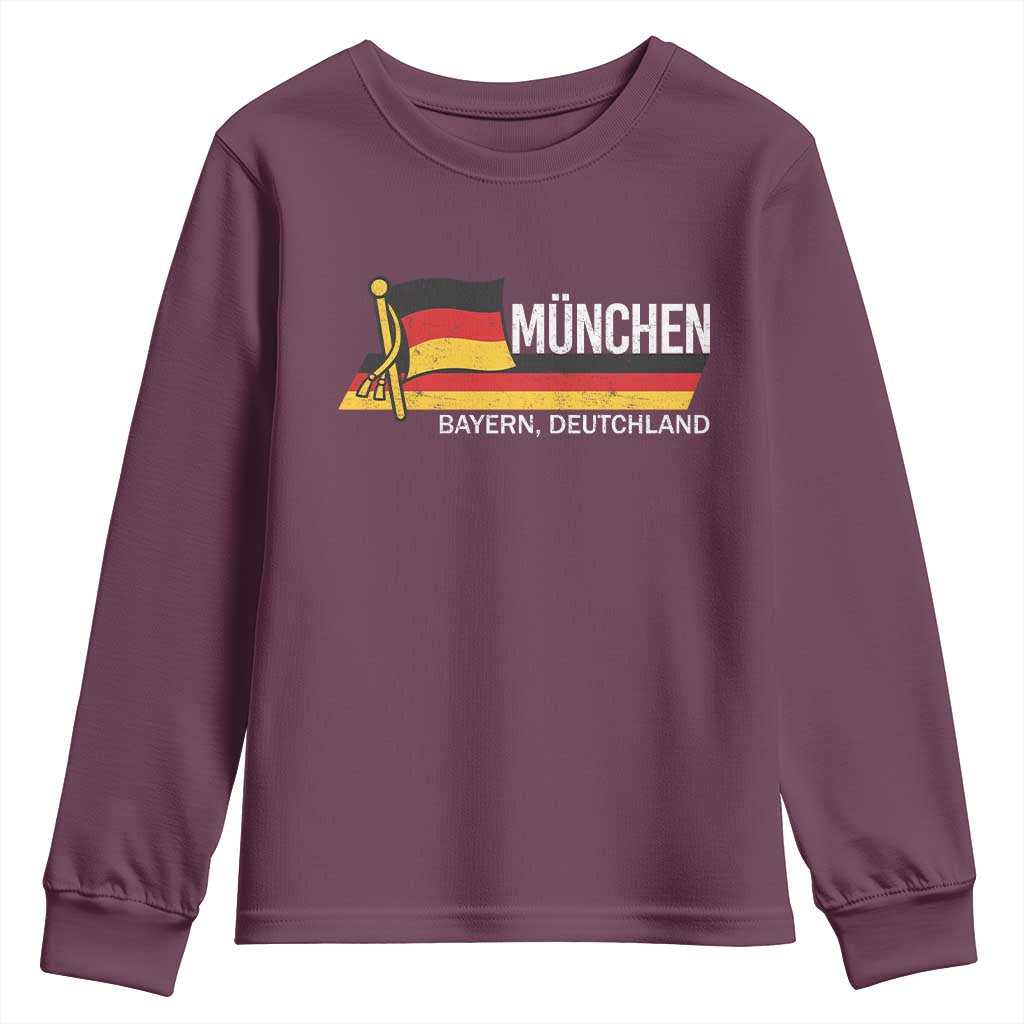 Munchen Bayern German Heritage Pride Germany Flag Youth Sweatshirt TS11 Maroon Print Your Wear