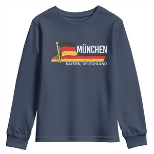 Munchen Bayern German Heritage Pride Germany Flag Youth Sweatshirt TS11 Navy Print Your Wear