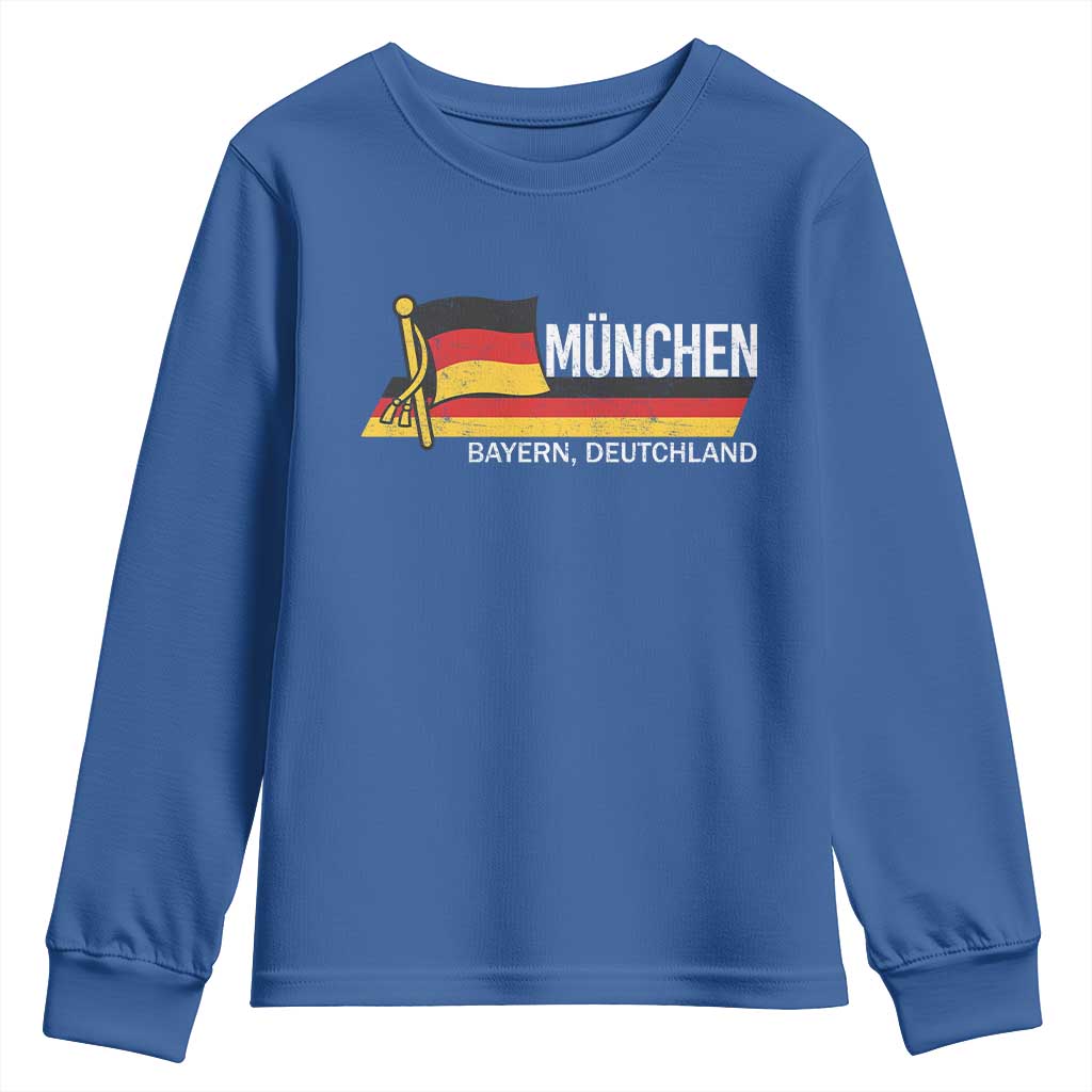 Munchen Bayern German Heritage Pride Germany Flag Youth Sweatshirt TS11 Royal Blue Print Your Wear