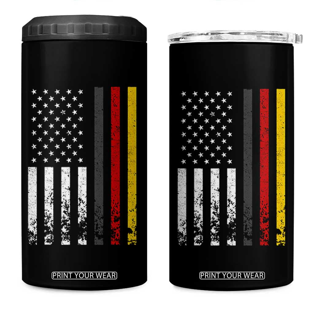 Patriotic Vintage German American Flag 4 in 1 Can Cooler Tumbler Germany Heritage Pride TS11 One Size: 16 oz Black Print Your Wear
