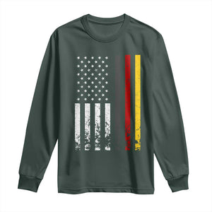 Patriotic Vintage German American Flag Long Sleeve Shirt Germany Heritage Pride TS11 Dark Forest Green Print Your Wear
