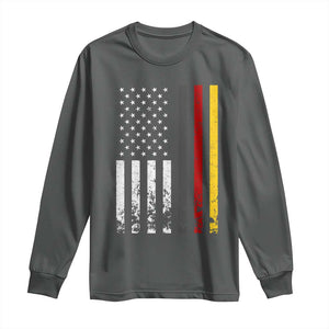 Patriotic Vintage German American Flag Long Sleeve Shirt Germany Heritage Pride TS11 Dark Heather Print Your Wear