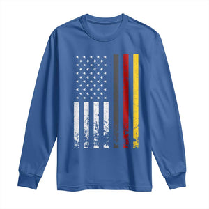 Patriotic Vintage German American Flag Long Sleeve Shirt Germany Heritage Pride TS11 Royal Blue Print Your Wear