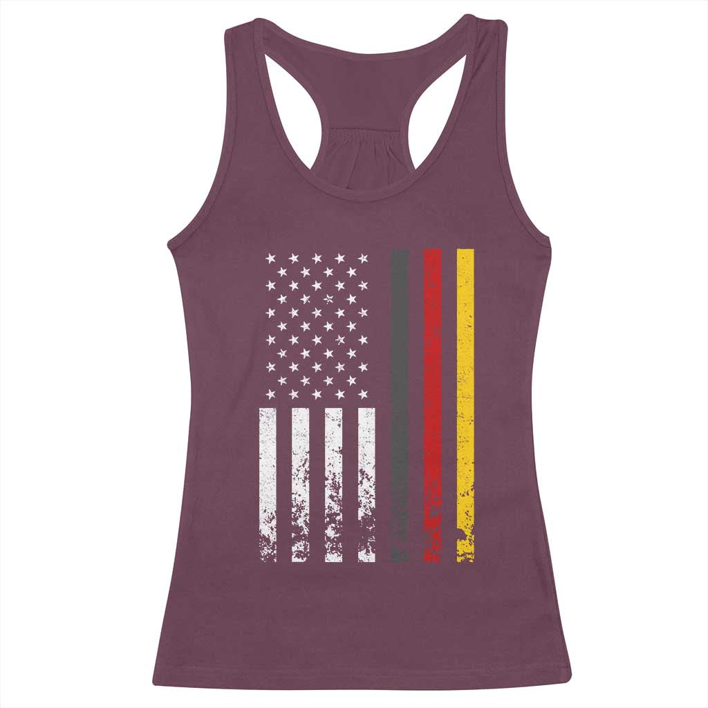 Patriotic Vintage German American Flag Racerback Tank Top Germany Heritage Pride TS11 Maroon Print Your Wear
