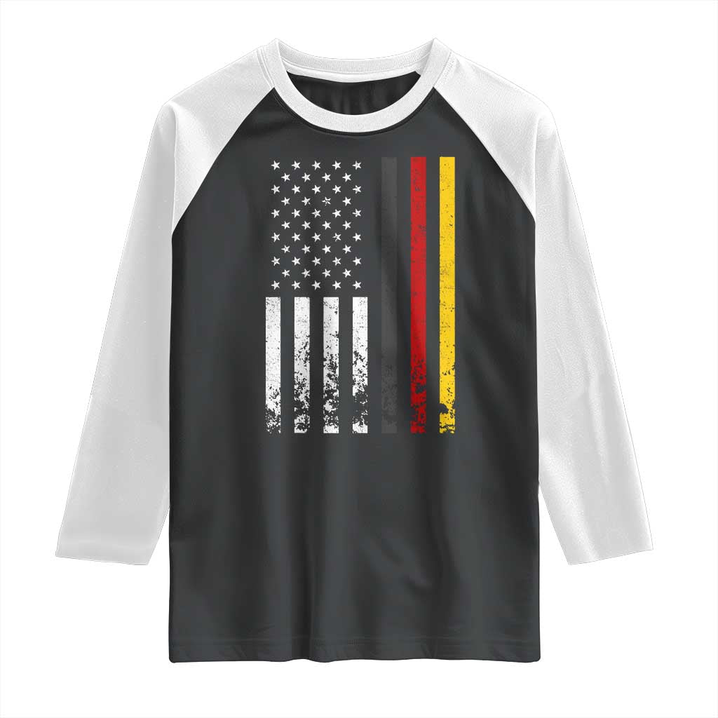 Patriotic Vintage German American Flag Raglan Shirt Germany Heritage Pride TS11 Black White Print Your Wear