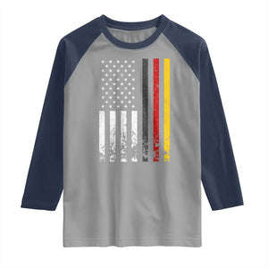 Patriotic Vintage German American Flag Raglan Shirt Germany Heritage Pride TS11 Sport Gray Navy Print Your Wear