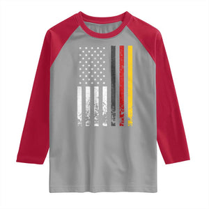 Patriotic Vintage German American Flag Raglan Shirt Germany Heritage Pride TS11 Sport Gray Red Print Your Wear