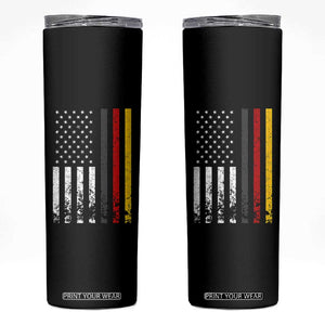 Patriotic Vintage German American Flag Skinny Tumbler Germany Heritage Pride TS11 Black Print Your Wear
