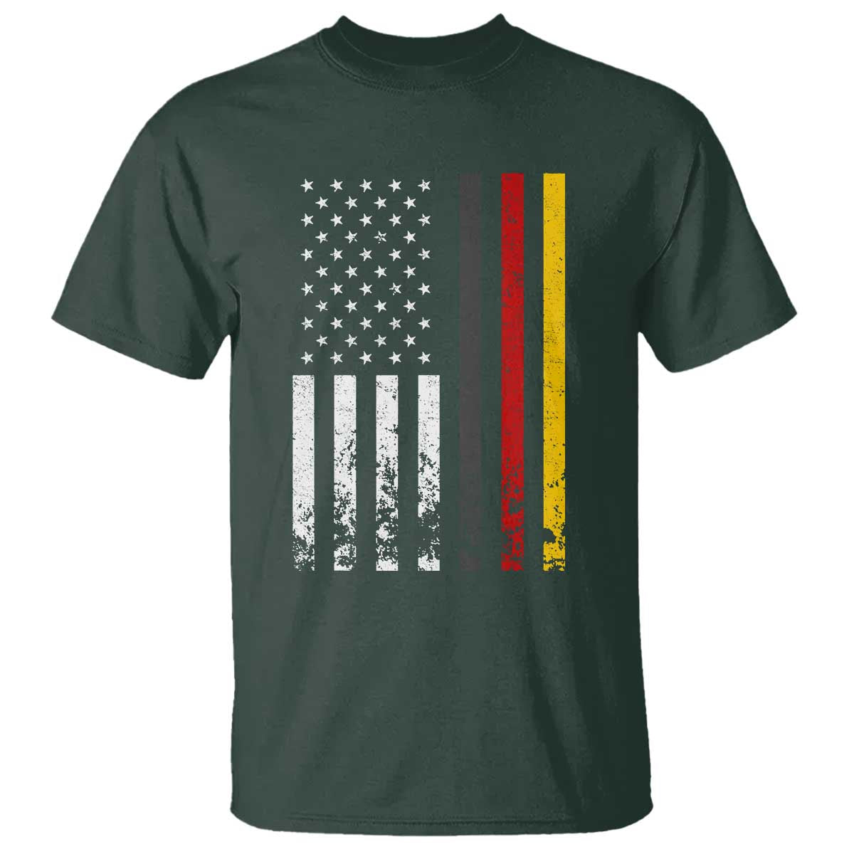 Patriotic Vintage German American Flag T Shirt Germany Heritage Pride TS11 Dark Forest Green Print Your Wear