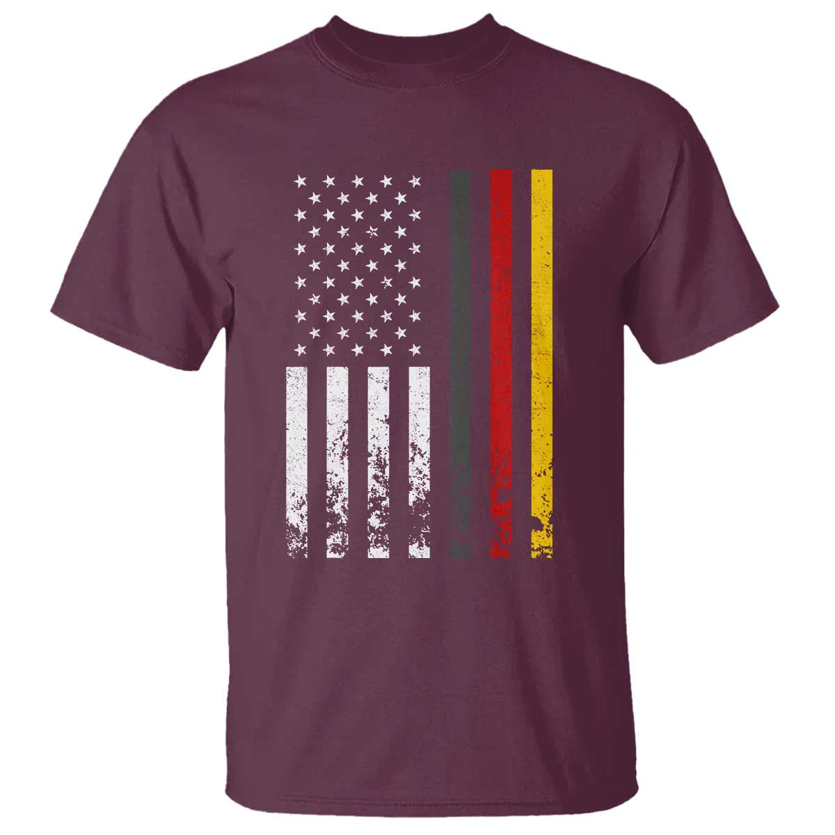 Patriotic Vintage German American Flag T Shirt Germany Heritage Pride TS11 Maroon Print Your Wear