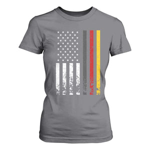 Patriotic Vintage German American Flag T Shirt For Women Germany Heritage Pride TS11 Charcoal Print Your Wear