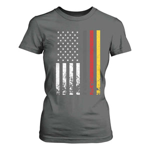 Patriotic Vintage German American Flag T Shirt For Women Germany Heritage Pride TS11 Dark Heather Print Your Wear