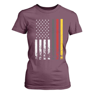 Patriotic Vintage German American Flag T Shirt For Women Germany Heritage Pride TS11 Maroon Print Your Wear