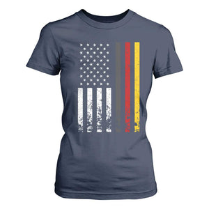 Patriotic Vintage German American Flag T Shirt For Women Germany Heritage Pride TS11 Navy Print Your Wear