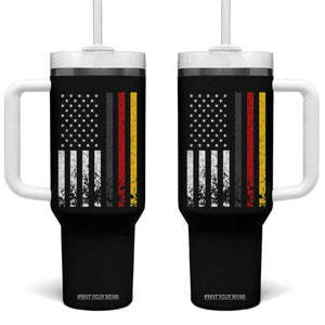 Patriotic Vintage German American Flag Tumbler With Handle Germany Heritage Pride TS11 One Size: 40 oz Black Print Your Wear
