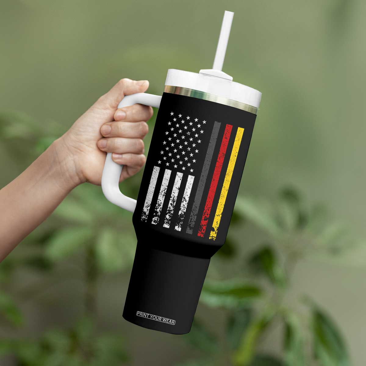 Patriotic Vintage German American Flag Tumbler With Handle Germany Heritage Pride TS11 Print Your Wear