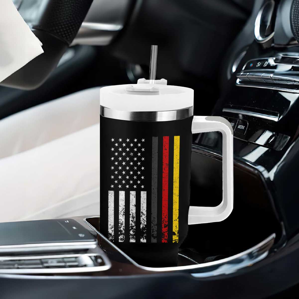 Patriotic Vintage German American Flag Tumbler With Handle Germany Heritage Pride TS11 Print Your Wear