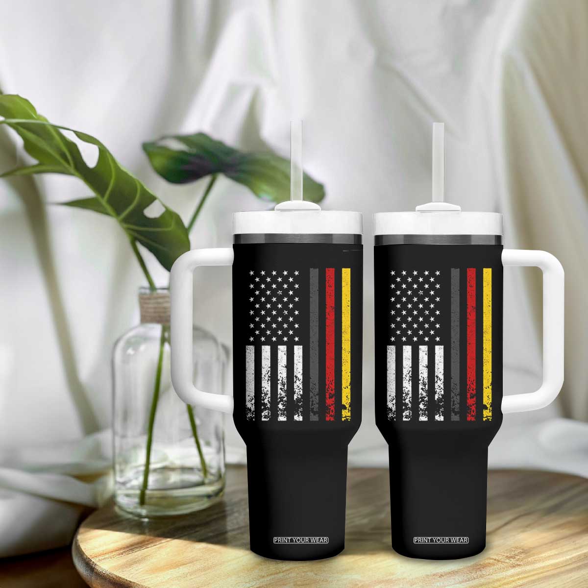 Patriotic Vintage German American Flag Tumbler With Handle Germany Heritage Pride TS11 Print Your Wear